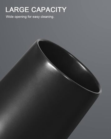 Toothbrush Holder, Matte Black, 2 Pieces, Ceramic Toothbrush Holder, Toothbrush and Toothpaste Organizer for Bathroom, Home Decoration, Countertop, Dresser