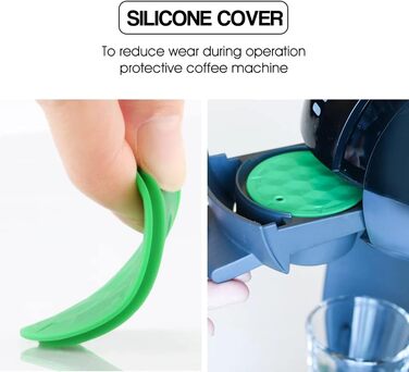 i Cafilas Reusable Capsule for Dolce Gusto, Capsule Filter, compatible with Dolce Gusto, with coffee spoon, brush (Tamper + Capsule)