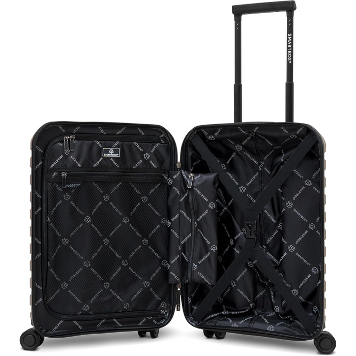 Чемодан SMARTBOX Hartschalen Check-in з жорстким корпусом | Великий XL Trolley 52 x 33 x 76 см, розширюється до 111-120 літрів | з високоякісного поліпропілену | 4 подвійні колеса & TSA-замок | легкий 4,2 кг (Edition 01) (Бежевий)