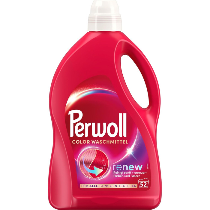 Рідкий засіб для прання кольорової білизни Perwoll Renew Color, підсилення кольору та догляд за волокнами, 2x52 прання