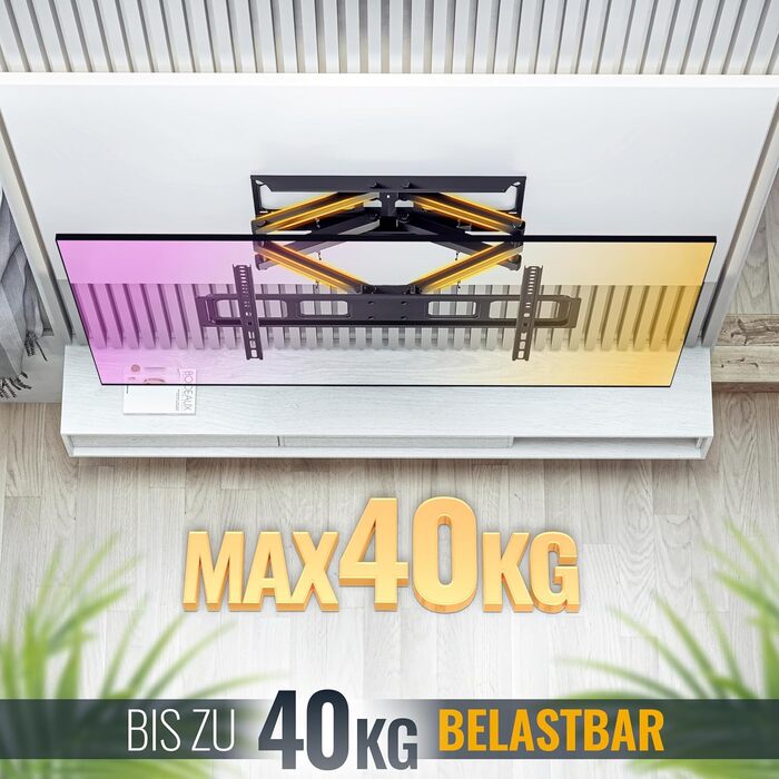 Кріплення для телевізора RICOO S9564: універсальний настінний тримач для телевізорів 40-75 дюймів (VESA 600x400, до 45 кг)