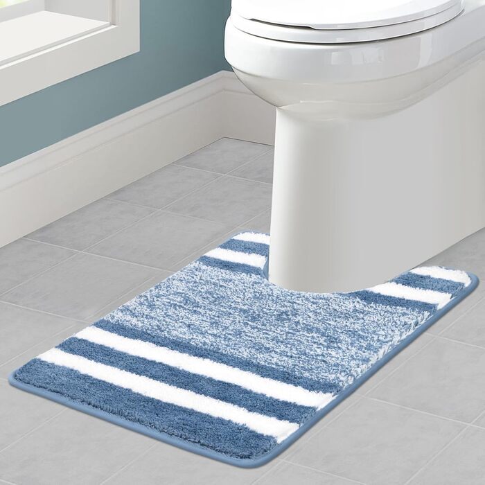 Large 60x120cm Microfiber Bath Mats & Rugs - Absorbent, Washable, Non-Slip Bathroom Rugs & Shower Mats for Bedroom & Living Room (Blue, U50x60cm)