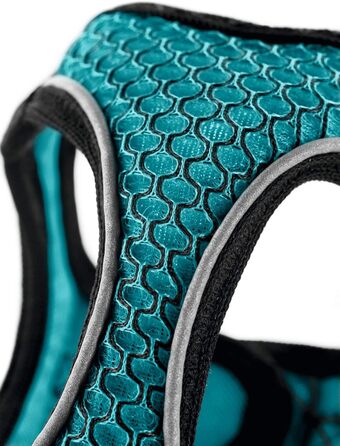 Нашийник для собак HUNTER HILO COMFORT, турквіс, S-M. Легкий, з сітчастого матеріалу, з відбиваючими елементами, зручний, для маленьких та середніх собак.