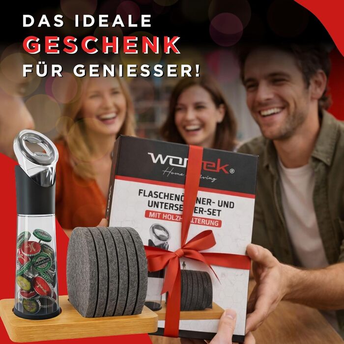 Відкривач для вина Wortek: професійний відкривач пляшок з тримачем для корок – ідеальний подарунок для поціновувачів вина