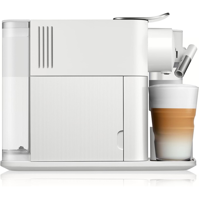 Кавова машина капсульна Nespresso De'Longhi Lattissima One EN510.W з автоматичною системою приготування молока, 3 кнопками вибору напоїв, резервуаром для води 1 л, тиском помпи 19 бар, швидким нагріванням за 25 секунд, автоматичним вимкненням, біла Porcel