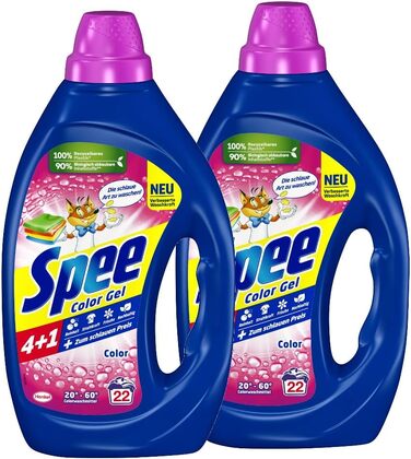 Рідкий засіб для прання кольорових речей Spee Aktiv Gel Color 4+1, свіжість, 990 мл (набір 2 шт, 100 циклів прання)