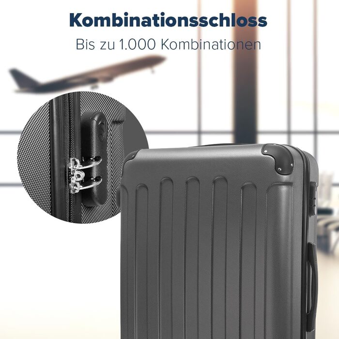 Валіза ручної поклажі TRVLMORE 54x36x20 см - жорсткий корпус, з колесами, сірий (колекція 3 шт.)