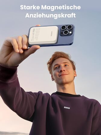 Повербанк UGREEN Zapix MagSafe 10000mAh 20W з підтримкою бездротової зарядки 7.5W та портом USB-C, бежевий