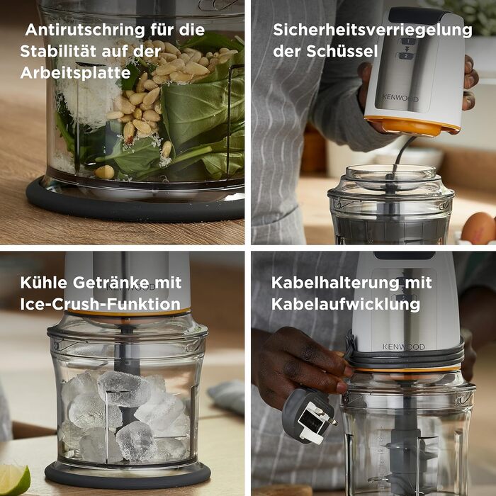 Блендер Kenwood Easy Chop CHP61.100WH - міні-подрібнювач, 500 Вт, білий