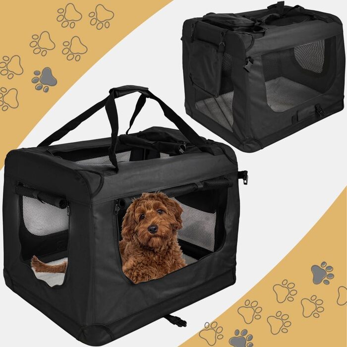 Складана переносна сумка-переноска для собак та котів Petigi (Чорний, L 70x52x51 см)