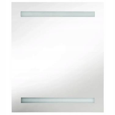 Шафа у ванну кімнату з дзеркалом та LED-підсвіткою, сіра, 50x14x60 см