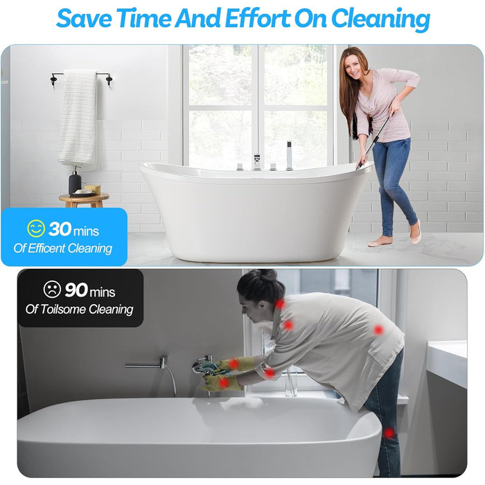 Electric Cleaning Brush, Battery-Powered Cleaning Brush, Electric Cleaning Brush for Bathroom, Electric Scrub Brush, with 8 Interchangeable Drill Brush Heads