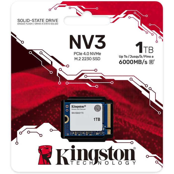 SSD Kingston NV3 1TB M.2 PCIe 4.0 (SNV3S/1000G) – внутрішній накопичувач