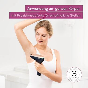 Beurer IPL Velvet Skin Pro: Апарат для епіляції IPL, акумуляторний, для тіла, обличчя, бікіні-зони, з додатком, чорний