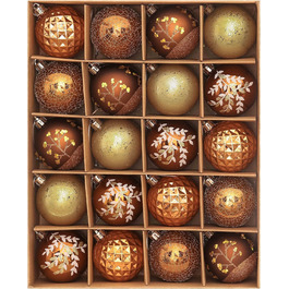 20 шт. ялинкові кулі Valery Madelyn 6 см, пластик, бронзовий колір, тематика 