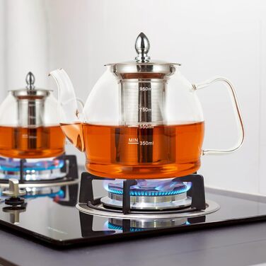 Чайник HEMOLY 1,8L зі скла та підставкою, зі ситечком для листового чаю та пакетиків