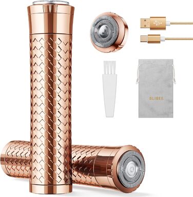 Електричний прилад для видалення волосся для жінок, бездротовий депілятор, безболісний електробритва для губ, рук, обличчя, пушкового волосся (Золотий)