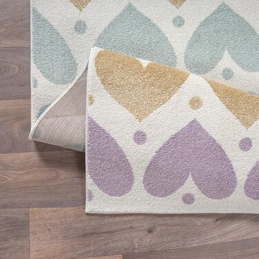 Дитячий килим Beat Kids сучасної м'якої структури, з точками, кремовий (200x280 см) - легко доглядати, стійкий колір