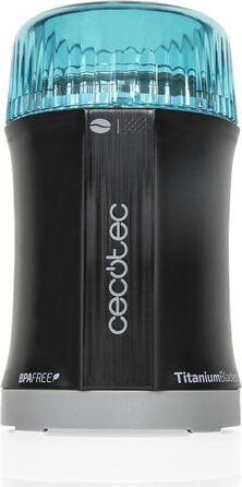 Електрична кавомолка Cecotec TitanMill 200 Вт для кави, спецій, зерна. Титанове покриття, 50 г, BPA Free, чорний & аквамарин