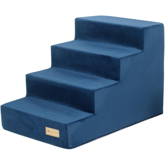 Сходинка для собак Velinda з 4 сходинками, також підходить для котів. Допомога у входженні для домашніх тварин. Матеріал: пінопласт. Колір: темно-синій