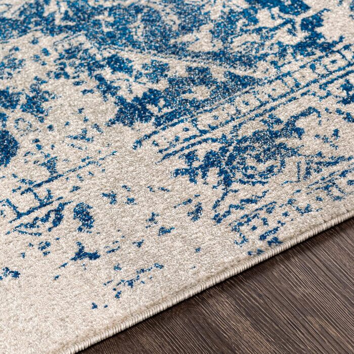 Surya Syracuse Vintage Rug Large - Rug Living Room 200x274 cm, Dining Room, Bedroom - Oriental Rug Boho Style - Carpet Living Room, Colorful Pattern, Blue and Beige Blue and Beige 200 x 280 cm
