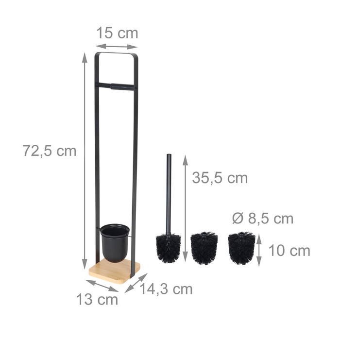 Relaxdays Toilet Set with Freestanding Bamboo Base