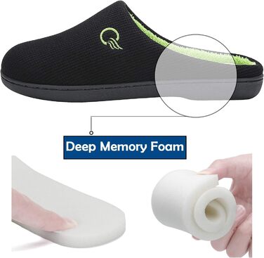 Тапочки зимові Mishansha унісекс з меморі-піною, чорно-зелені, розмір 36-47