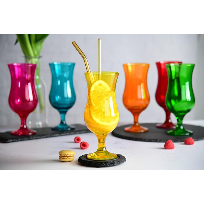 Набір склянок для коктейлів Glasmark Krosno: 6 склянок Long Drink 420 мл (різнокольорові)