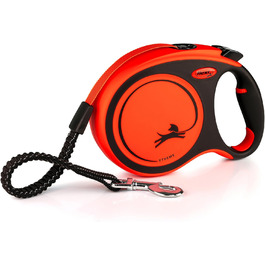 Гнучка повідка Flexi Xtreme L для собак до 55 кг, чорний, надміцний, оранжевий
