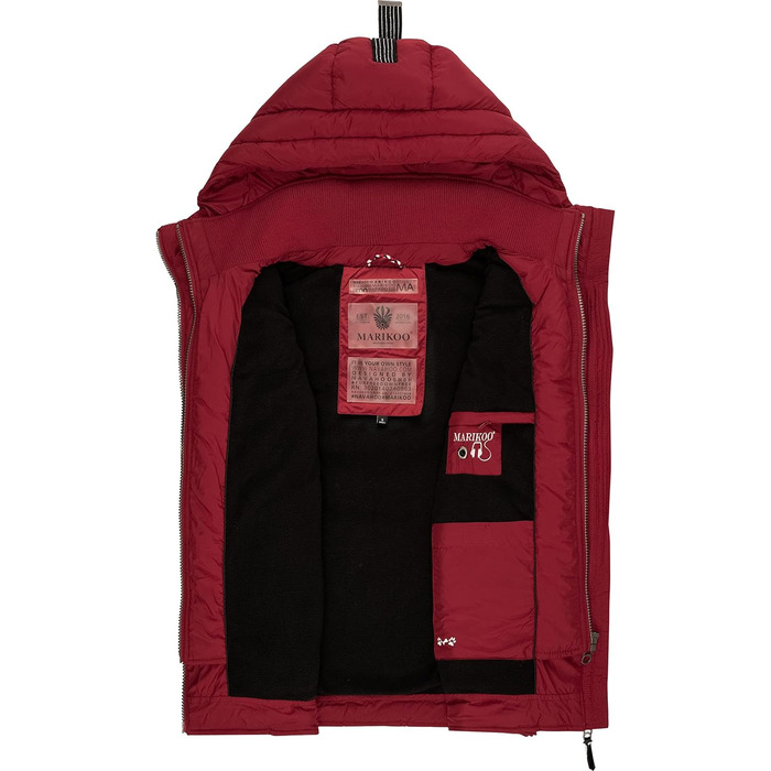 Легка перехідна жилетка ARIKOO Daen з капюшоном, стеганий жилет Taisaa XS-3XL (XS, Blood Red)