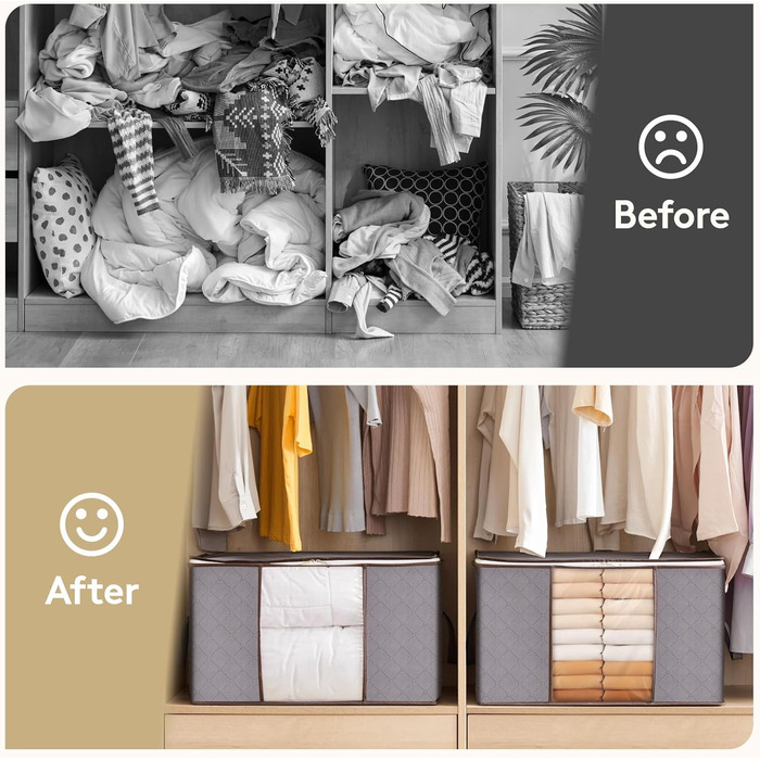 Органайзер для зберігання речей Lifewit (3 шт, 90л) - коробки для білизни, одягу, постільної білизни, сірого кольору