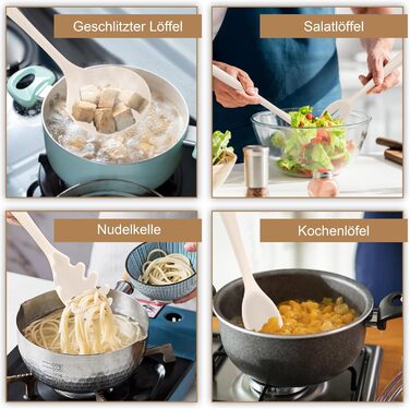 Набір кухонних аксесуарів Joyfair, 15 предметів, силікон, кухонне приладдя, стійке до нагріву, антипригарне, для посуду, з підставкою, придатне для миття в посудомийній машині (Хакі)