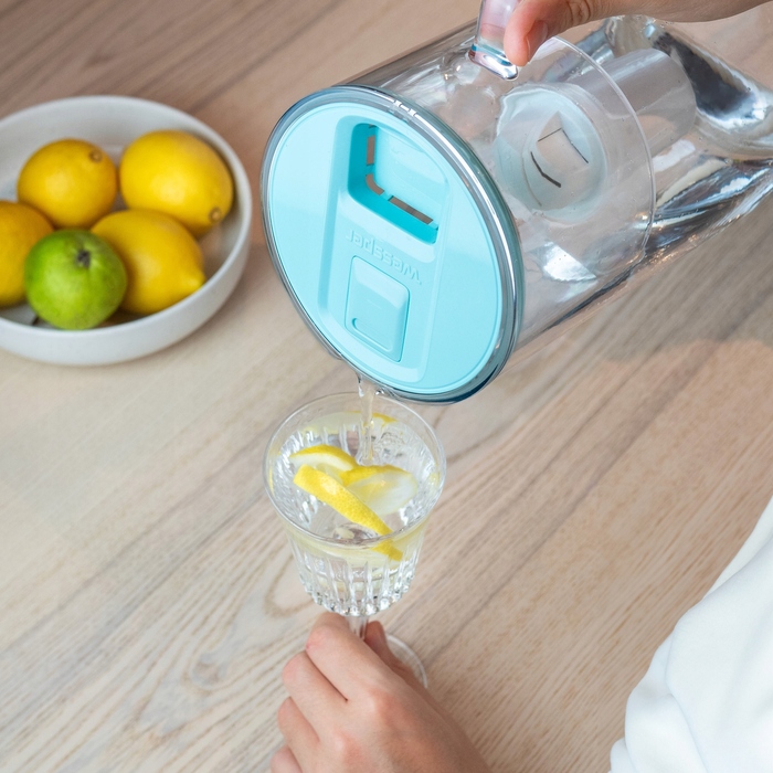 Скляний фільтраційний глечик Wessper D2 BOROSILICATE FF 3л, м'ятний + фільтр