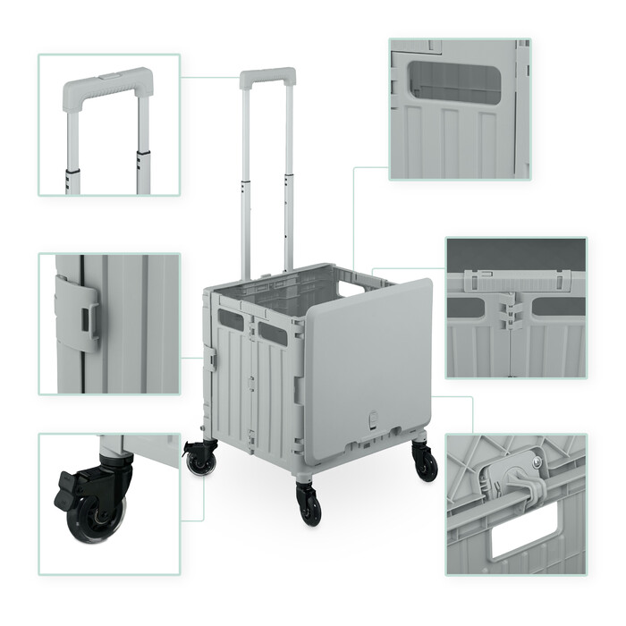 Relaxdays Shopping Trolley with Lid