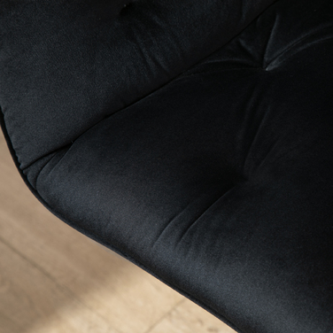 Vinsetto Living Room Chairs, Height-Adjustable Swivel Chair, Height-Adjustable Desk Chair, Velvet Look, Black | Aosom