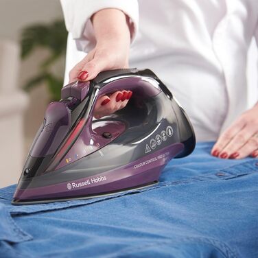 Russell Hobbs Steam Iron, Ceramic Non-Stick Sole, 195g Steam Shot, 50g Variable Steam, 380ml Water Tank, Self-Cleaning, Anti-Scale & Anti-Drip Function, Indicator Light, 2800W, 27281-56