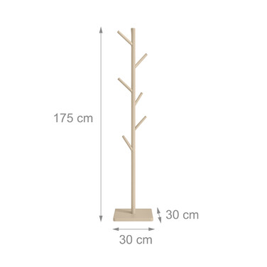 Relaxdays Bamboo Coat Rack with 8 Hooks