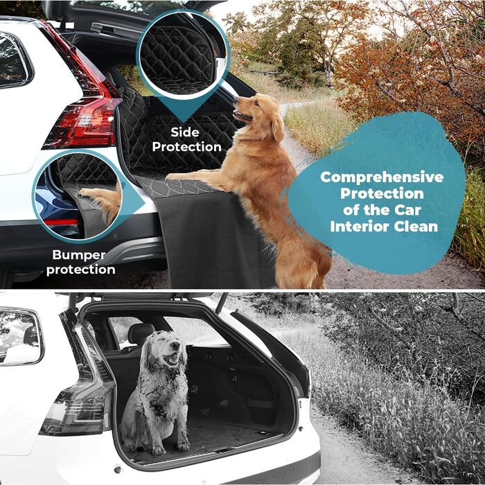 Захисна ковдра для собак у багажник авто KYG, 215x110 см, чорна, водовідштовхувальна, антиковзаюча