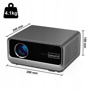 Проектор Zenwire Full HD 1920x1080 LED з WiFi та Android, підтримка 4K
