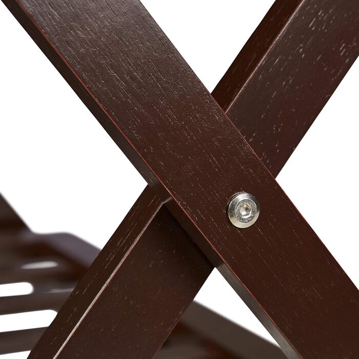 Relaxdays Folding Suit Stand, Suit Stool Wood, HBT: 54.5 x 66 x 44.5 cm, 2 Shelves, Suit Storage Hotel, white, 10029975_49 (Brown)