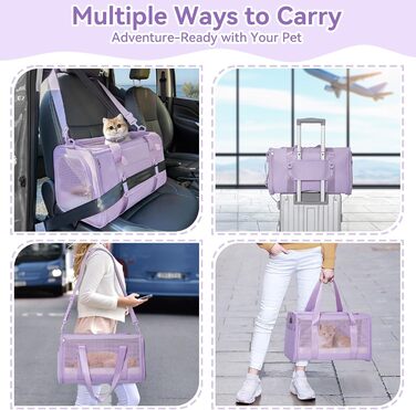 Транспортна сумка для кота Petsfit, дозволена авіаперевозками, розширювана, зелена, розмір S (45 x 28 x 28 см)