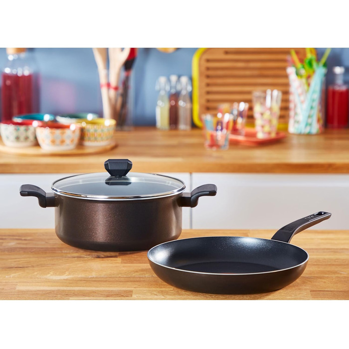 Сковорода для млинців Tefal Easy Cook & Clean, 28 см, антипригарне покриття, з індикатором нагріву (Thermo-Signal), виготовлено у Франції, чорна