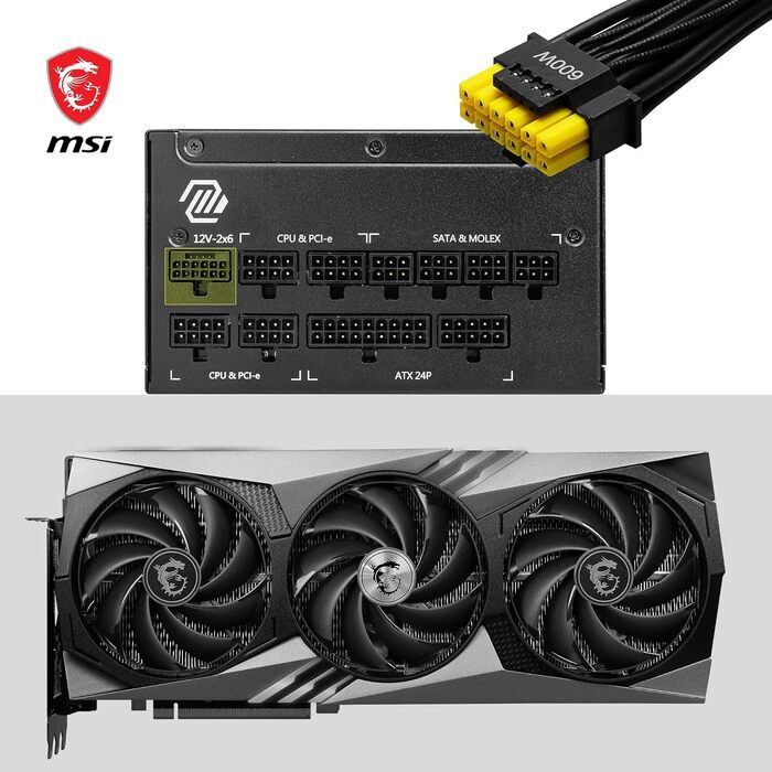 Блок живлення MSI MAG A750GL PCIE5 750W, 80 Plus Gold, повністю модульний, ATX 3.0, підтримка PCIe 5.0, 120мм FDB вентилятор, чорні плоскі кабелі