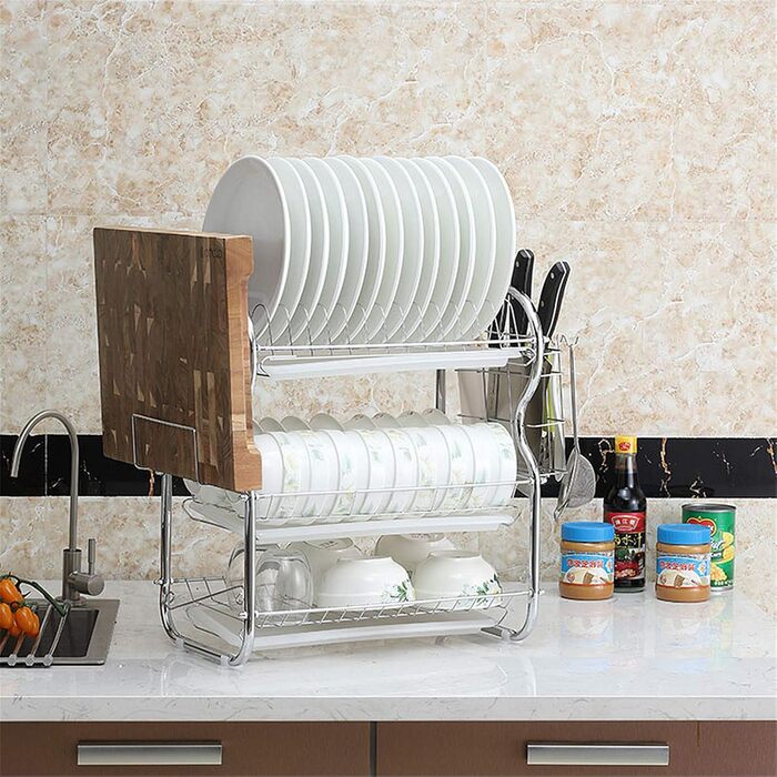 Підставка для посуду на 3 яруси, сушилка для посуду Kitchen Craft, для тарілок та столових приборів