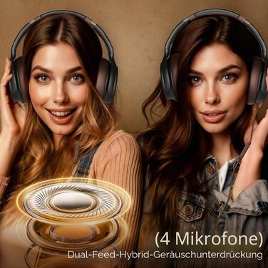 Накладні дротові навушники INFURTURE з USB-C та активним шумозаглушенням (Noise Cancelling), коричневі