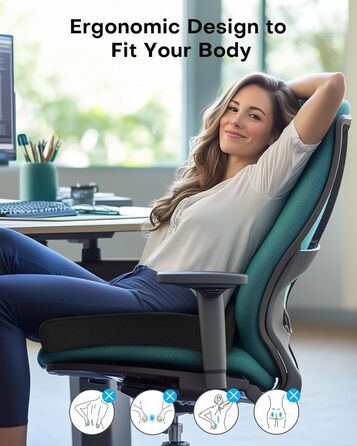 Ортопедична подушка для сидіння Feagar з Memory Foam, ергономічна подушка для офісного крісла, інвалідного візка, автокрісла, для хребта, чорна (чорний, XL (90-150 кг))