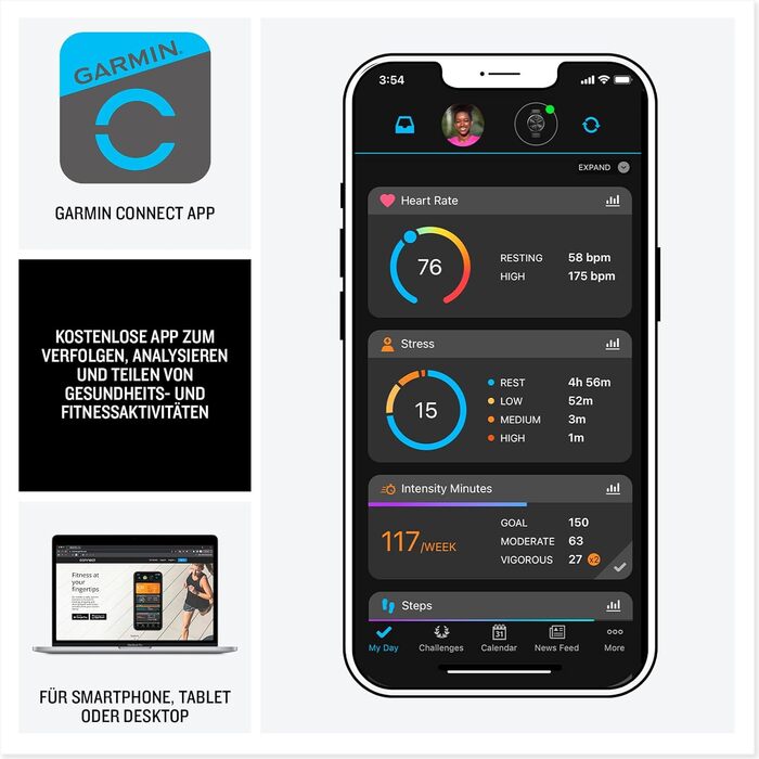 Garmin Forerunner 165 (43 мм) - Розумний годинник для бігу, AMOLED, 11 днів роботи, 25+ спортивних функцій, рекомендації тренувань, здоров'я, чорний