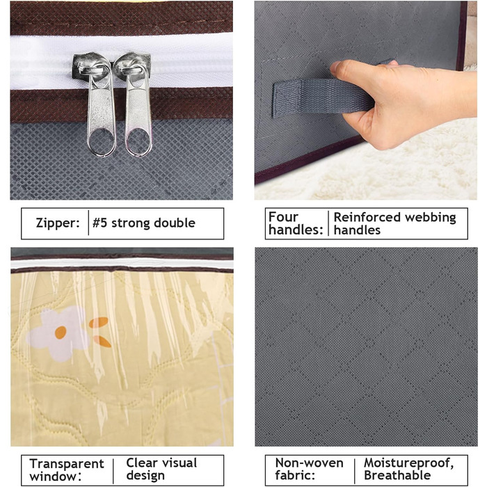 Комод-органайзер під ліжко Budding Joy (6 шт, сірий) - 90л, з кришкою