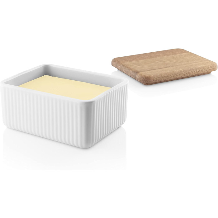 Eva-Trio | Butter Dish with Lid Nova | Keep your butter elegantly and hygienically in a porcelain jar with a wooden lid | Legio Tableware