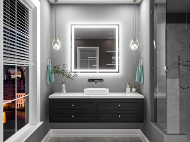 Дзеркало для ванної кімнати TETOTE з підсвічуванням 50x70 см, без рами, LED, сенсорне керування, 3 кольори, регулювання яскравості, функція пам'яті